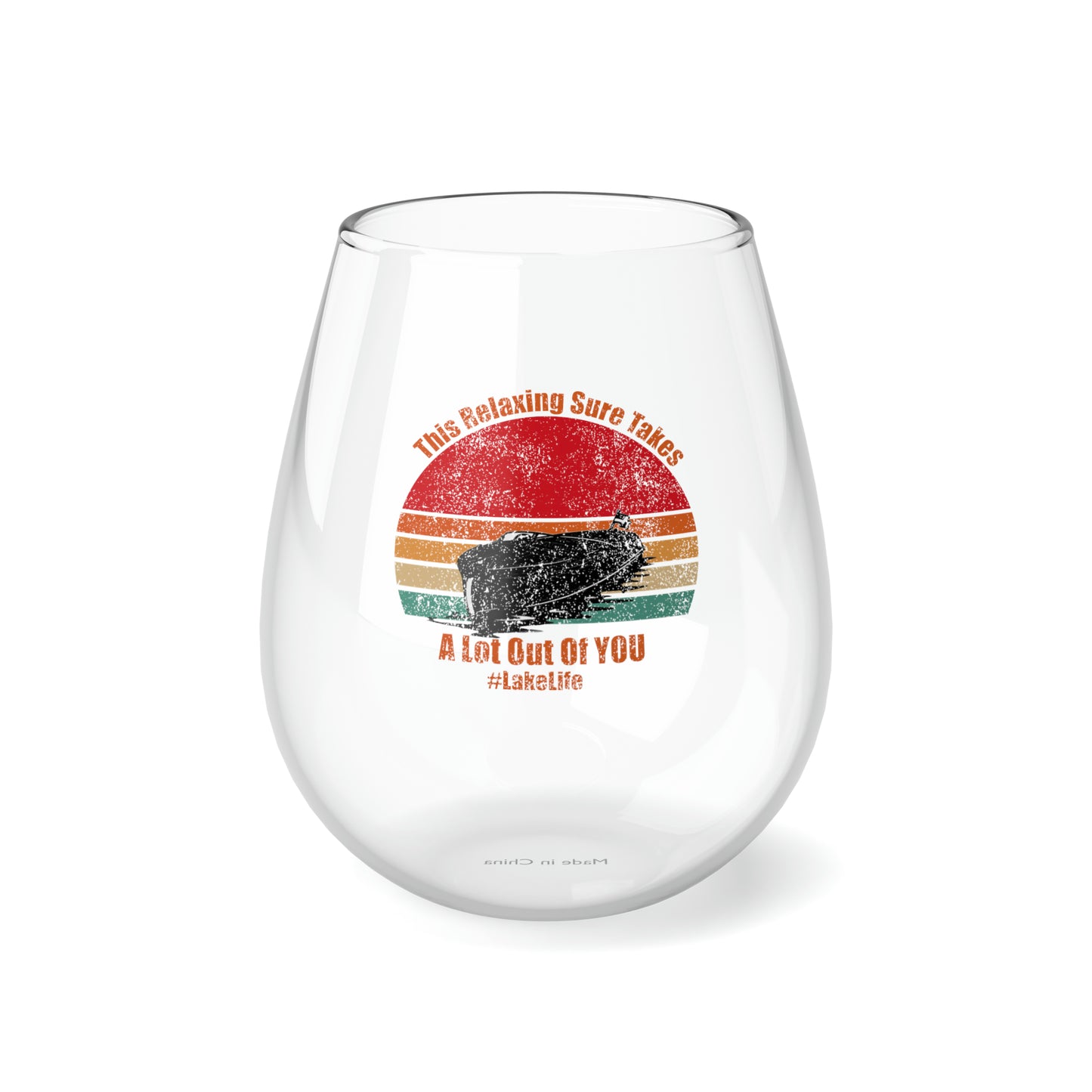 #LakeLife Stemless Wine Glass, 11.75oz