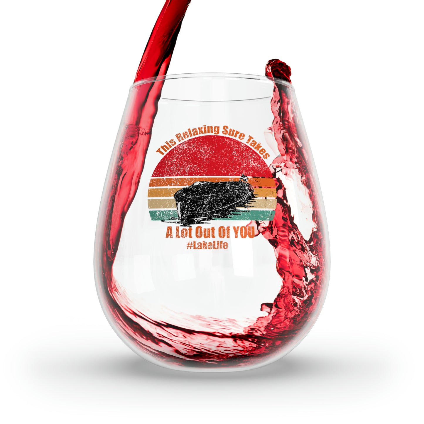 #LakeLife Stemless Wine Glass, 11.75oz