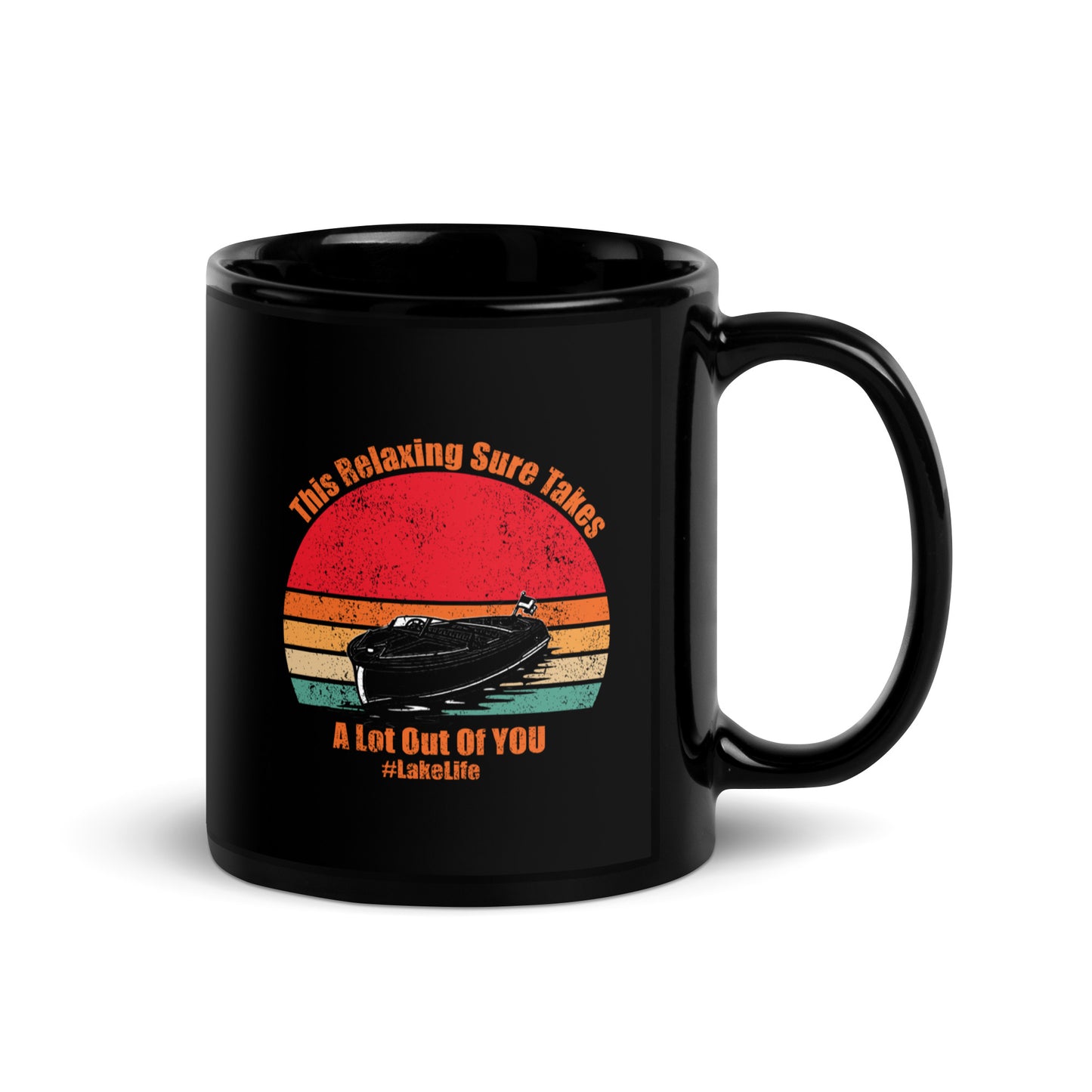 #LakeLife Black Glossy Mug