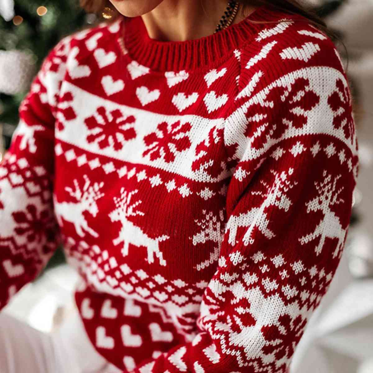 Christmas Raglan Sleeve Sweater